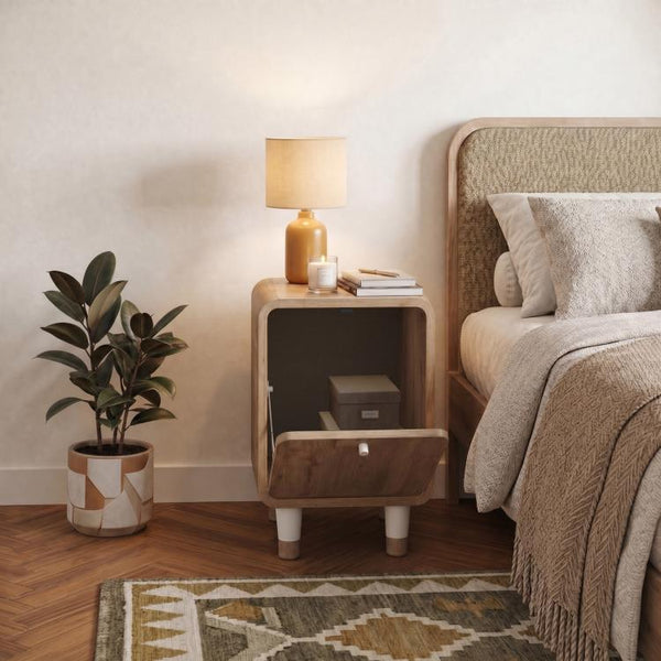DORO Bedside Table with Drop-Down Door