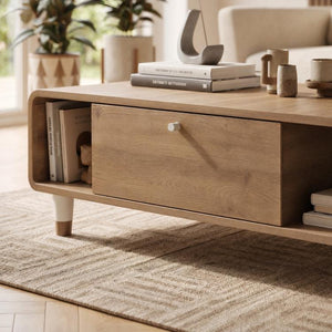 DORO Coffee Table with Drop-Down Storage & Open Shelves