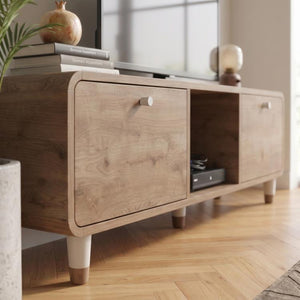 DORO Tv Unit with 2 Drop-Down Doors & Open Shelf
