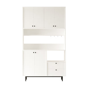 Kitchen Pantry Cabinet – White Freestanding Coffee Station