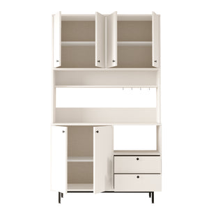 Kitchen Pantry Cabinet – White Freestanding Coffee Station