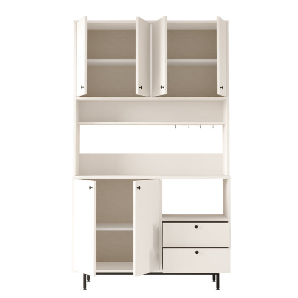 Kitchen Pantry Cabinet – White Freestanding Coffee Station