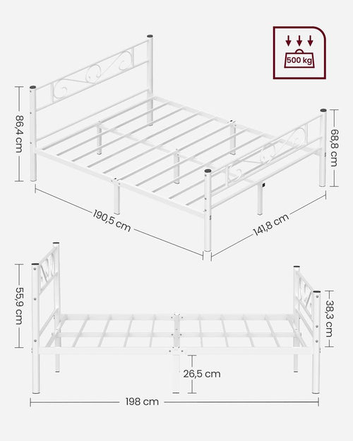 Double Metal Bed Frame (198x141.8cm)