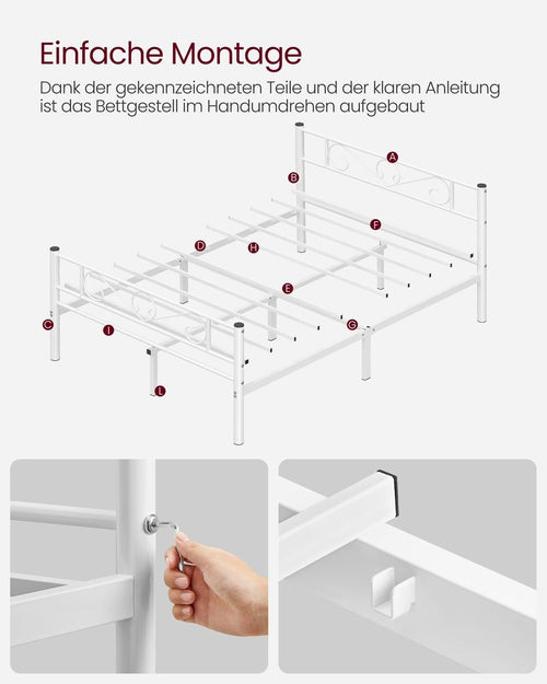 Double Metal Bed Frame (198x141.8cm)