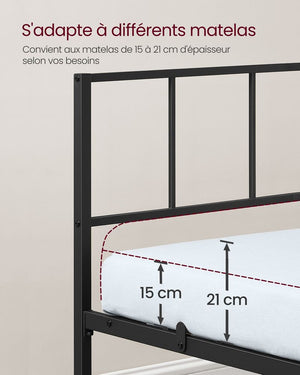 Single Metal Bed Frame (90x190cm)