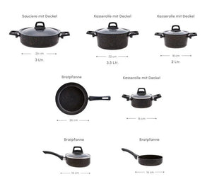 Karaca Biogranit Blackgold Induction Cookware Set – 12 Piece - Karrari