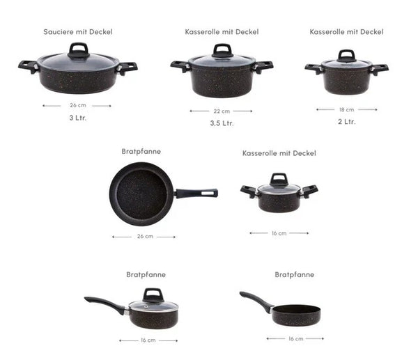 Karaca Biogranit Blackgold Induction Cookware Set – 12 Piece - Karrari