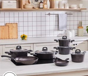 Karaca Biogranit Blackgold Induction Cookware Set – 12 Piece - Karrari