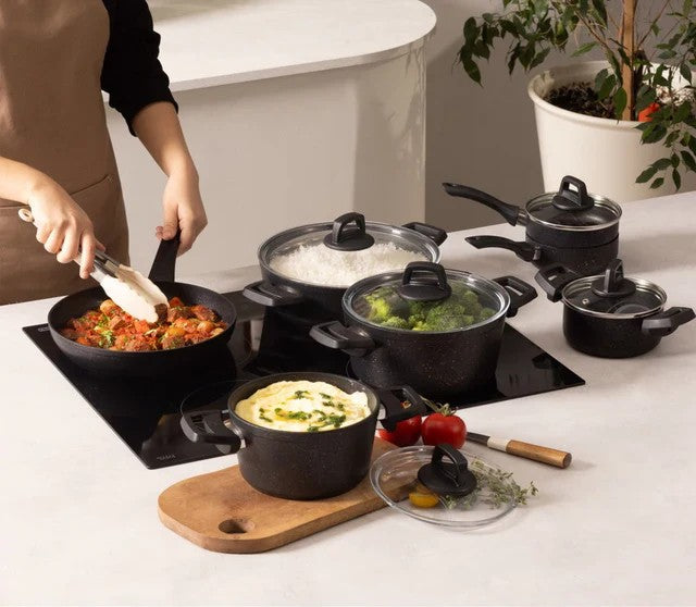 Karaca Biogranit Blackgold Induction Cookware Set – 12 Piece - Karrari