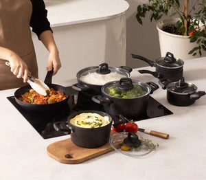 Karaca Biogranit Blackgold Induction Cookware Set – 12 Piece - Karrari