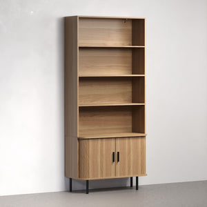 Ronin Oak Bookcase - Sliding Tambour Doors - Karrari