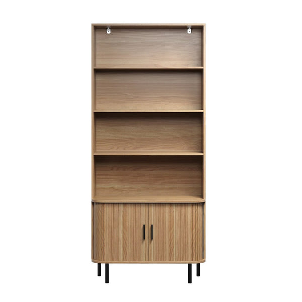 Ronin Oak Bookcase - Sliding Tambour Doors - Karrari