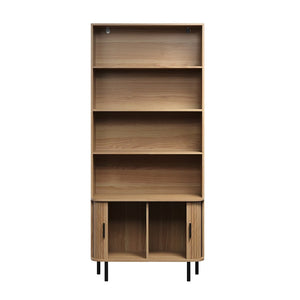 Ronin Oak Bookcase - Sliding Tambour Doors - Karrari