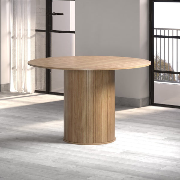 Ronin Round Oak-Look Dining Table - Karrari