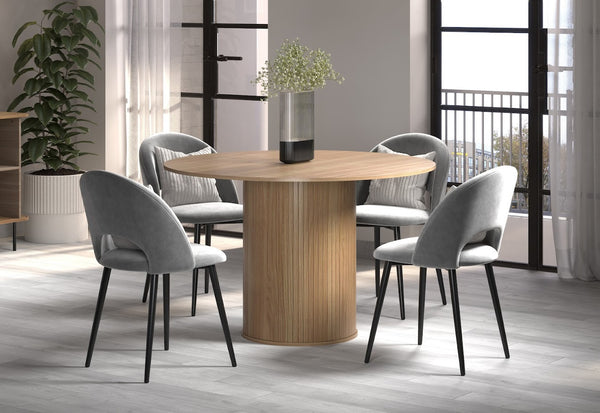 Ronin Round Oak-Look Dining Table - Karrari
