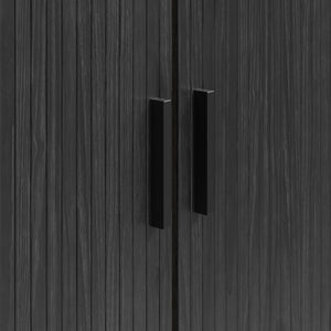 Ronin Black Bookcase - Sliding Tambour Doors - Karrari