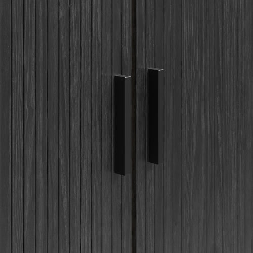 Ronin Black Bookcase - Sliding Tambour Doors - Karrari