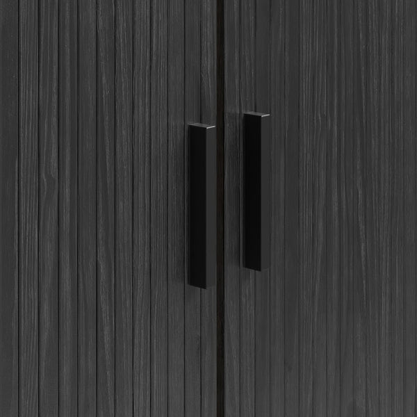 Ronin Black Bookcase - Sliding Tambour Doors - Karrari