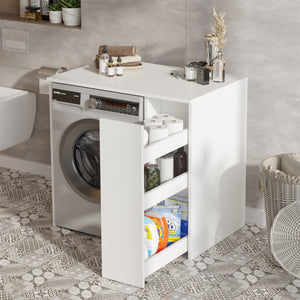 Over Washing Machine Storage Unit 3-Tier Pull-Out Trolley