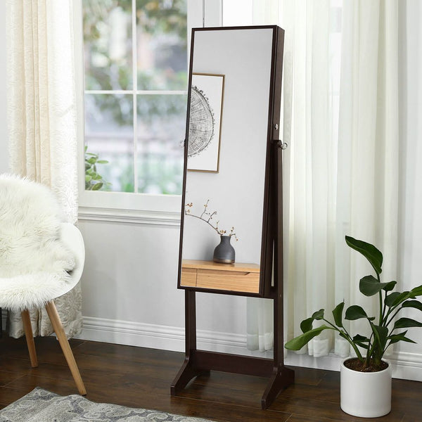 Wooden Look Freestanding Jewellery Cabinet