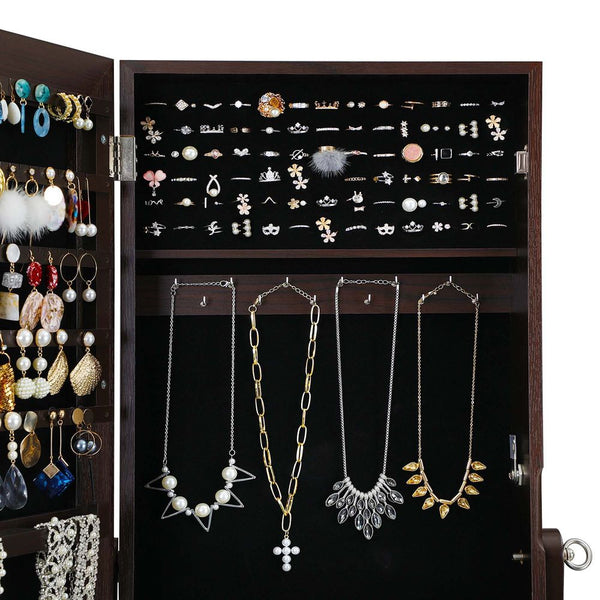 Wooden Look Freestanding Jewellery Cabinet