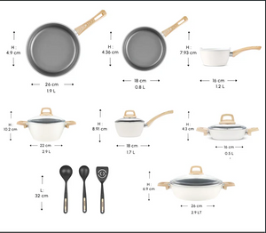 Karaca Swiss Crystal Coating Cookware Induction Set – 15 Piece - Karrari