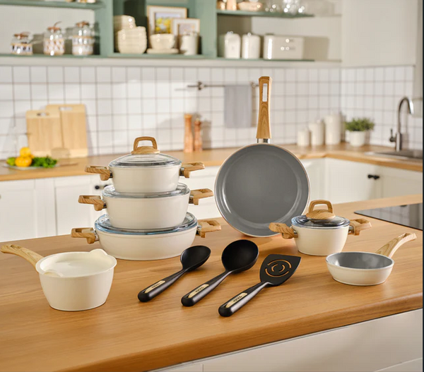 Karaca Swiss Crystal Coating Cookware Induction Set – 15 Piece - Karrari