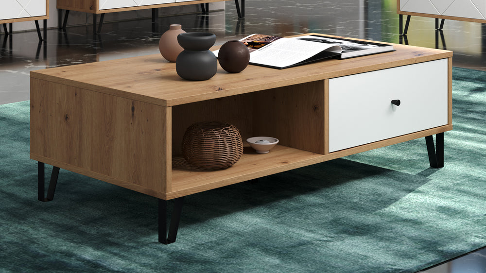 Touch Coffee Table – Artisan Oak & Matt White