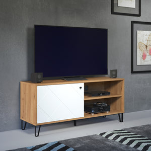 Touch TV Cabinet – Artisan Oak & Matt White
