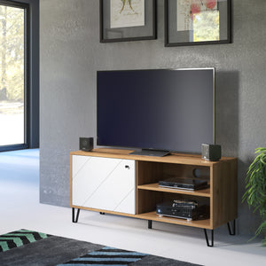 Touch TV Cabinet – Artisan Oak & Matt White