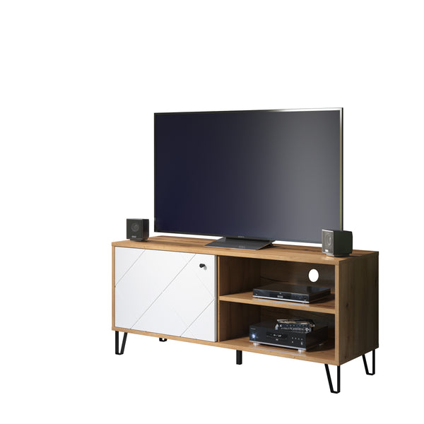 Touch TV Cabinet – Artisan Oak & Matt White