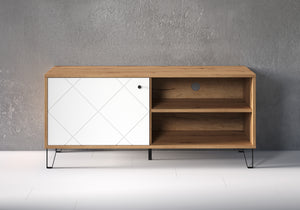 Touch TV Cabinet – Artisan Oak & Matt White