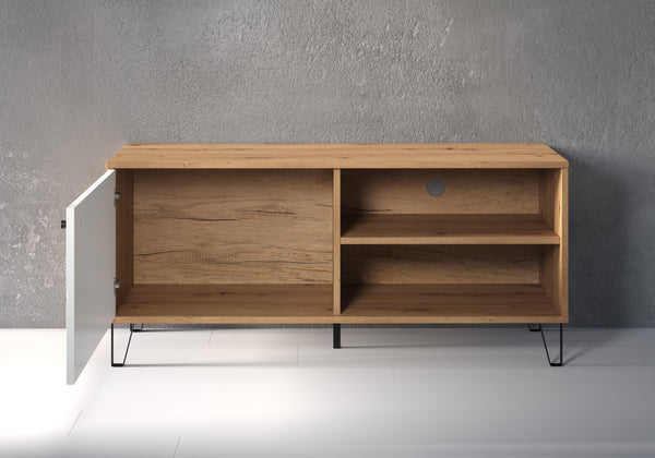 Touch TV Cabinet – Artisan Oak & Matt White