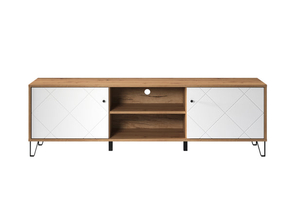 Touch TV Cabinet – Artisan Oak & Matt White