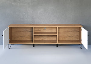 Touch TV Cabinet – Artisan Oak & Matt White