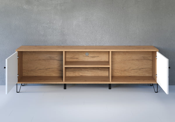 Touch TV Cabinet – Artisan Oak & Matt White