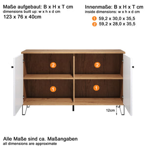 Touch Sideboard – Artisan Oak & Matt White