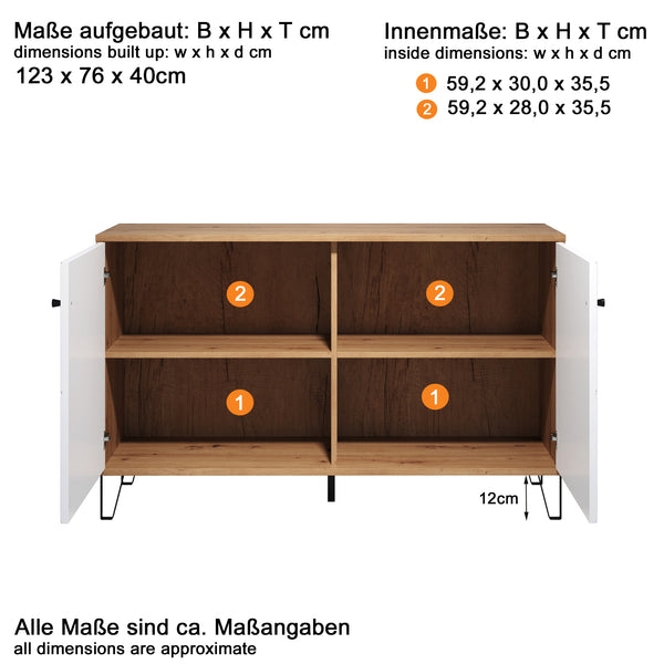 Touch Sideboard – Artisan Oak & Matt White