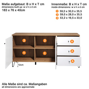 Touch Sideboard – Artisan Oak & Matt White