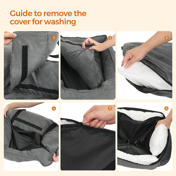 Dog Car Seat & Booster Bed (Removable, Small–Medium Dogs & Cats) - Karrari