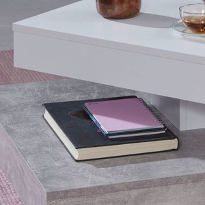 Universal Coffee Table in Cement Grey / White