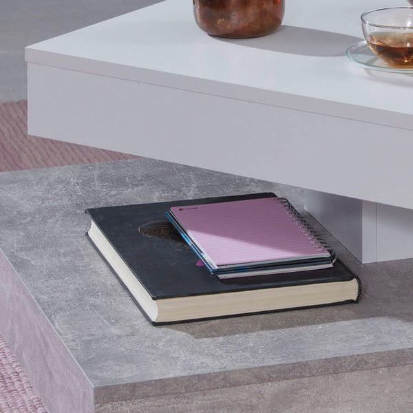 Universal Coffee Table in Cement Grey / White
