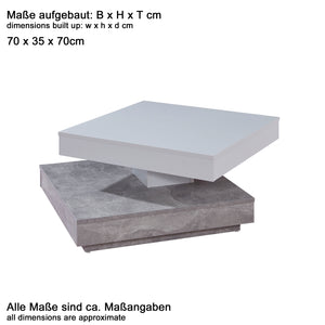 Universal Coffee Table in Cement Grey / White