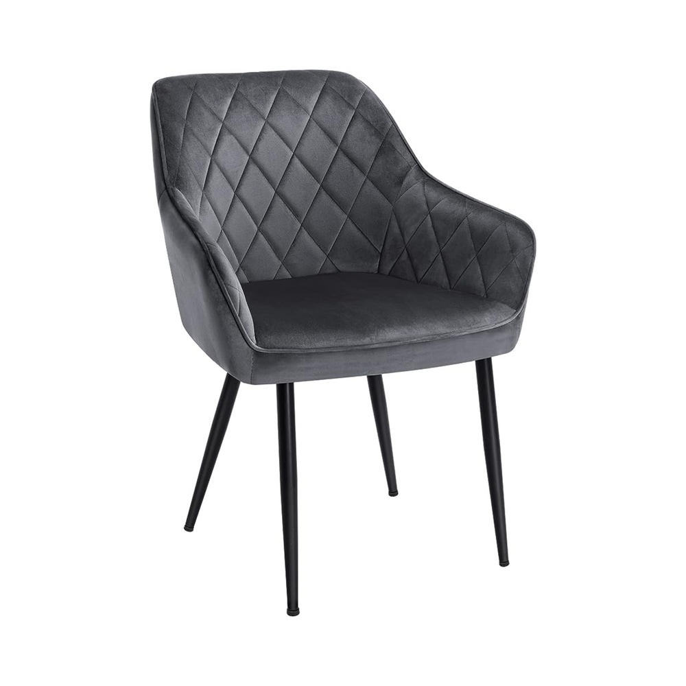 Dark Grey Upholstered Dining Chair - Karrari