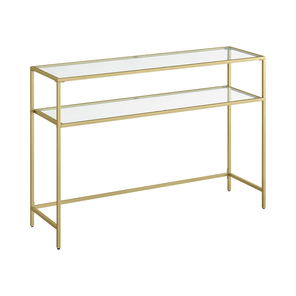 Gold Console Table with Glass - Karrari