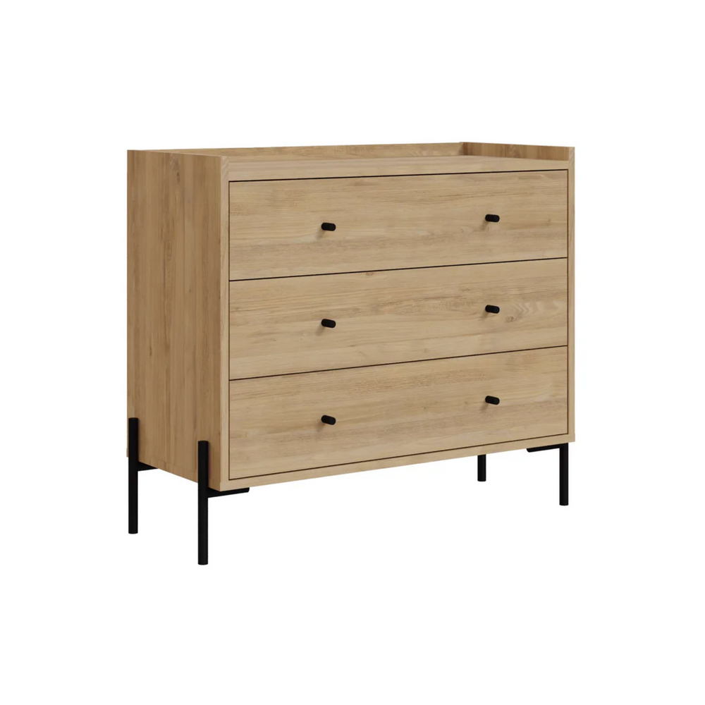Oak Finish Chest of Drawers - Karrari