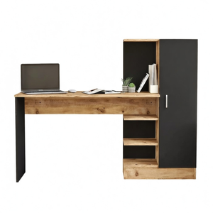 Desk With Cabinet Atlantic Pine and Black - Karrari