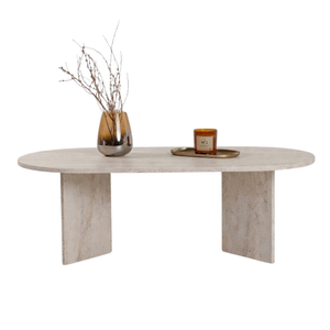 Coffee table Sable Oval Travertine look 120cm - Karrari