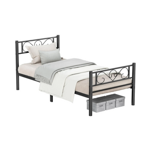Metal Single Bed Frame - Black - Karrari