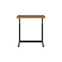 Adjustable C-Shaped Side Table | Rustic Wood & Black Metal - Karrari